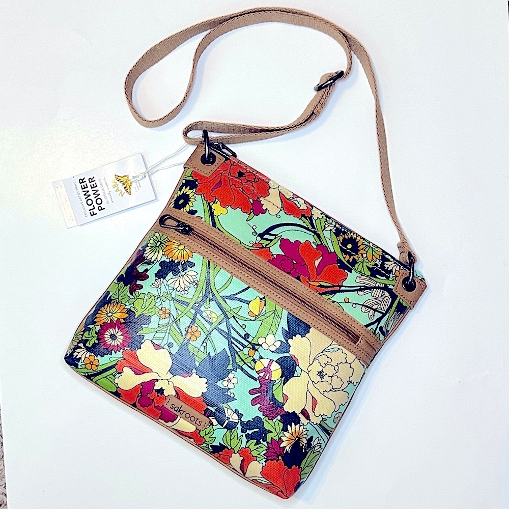 Sakroots ❤️ SOLD ❤️ Exclusive Artist Print Flower Power Crossbody - Picture 2 of 9